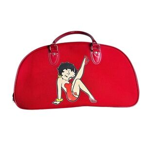Betty‎ Boop Red Y2K Satchel Duffel Overnight Canvas Bag for Travel Vacation